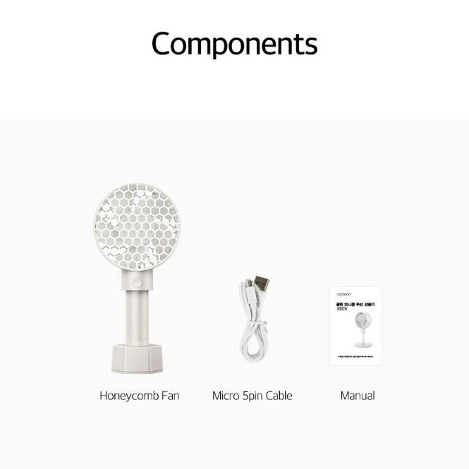 Honeycomb Faced Panel Handy Mini Fan with Cradle - Coolean