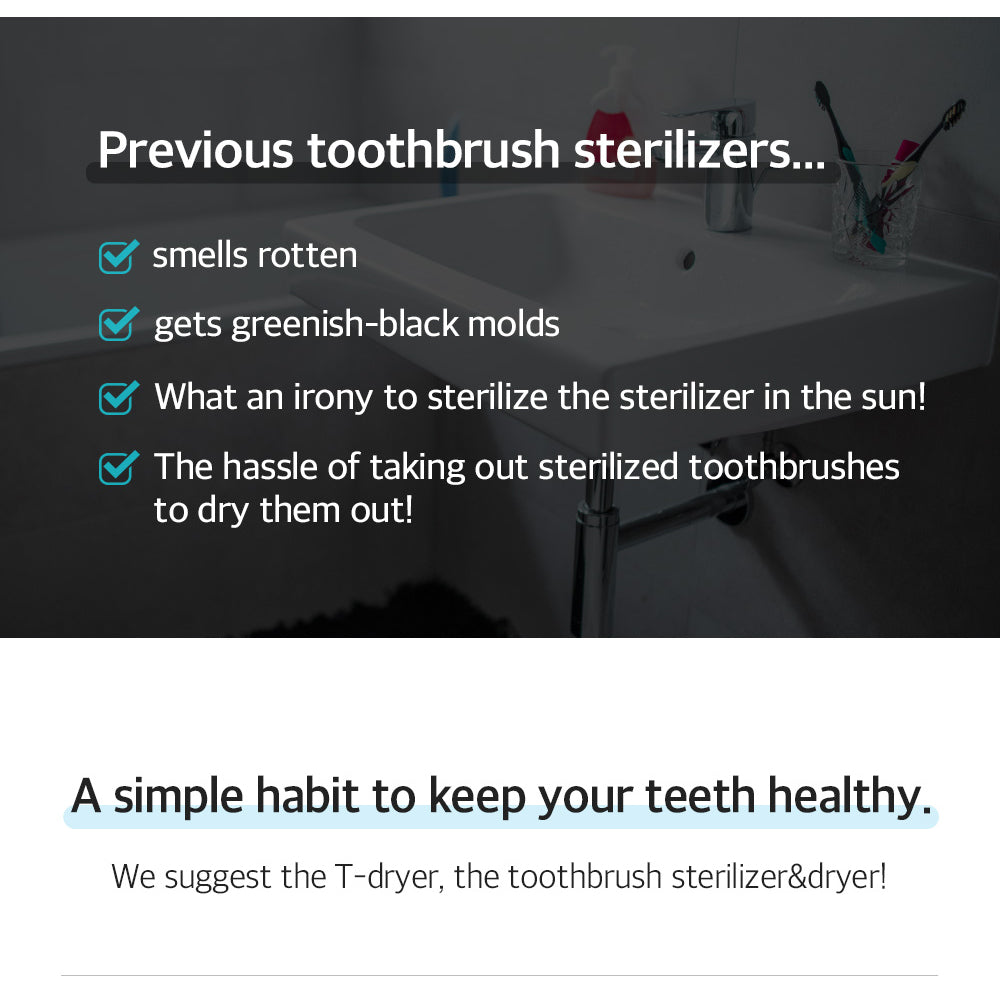 Clean'd T-Dryer Toothbrush Holder - Coolean