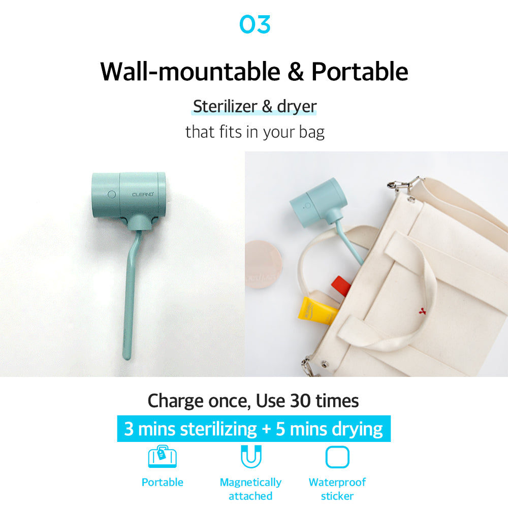 Clean'd T-Dryer Toothbrush Holder - Coolean