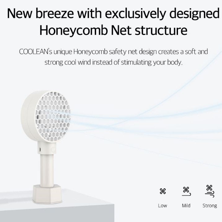Honeycomb Faced Panel Handy Mini Fan with Cradle - Coolean